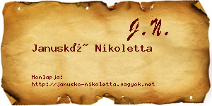 Januskó Nikoletta névjegykártya