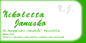 nikoletta janusko business card